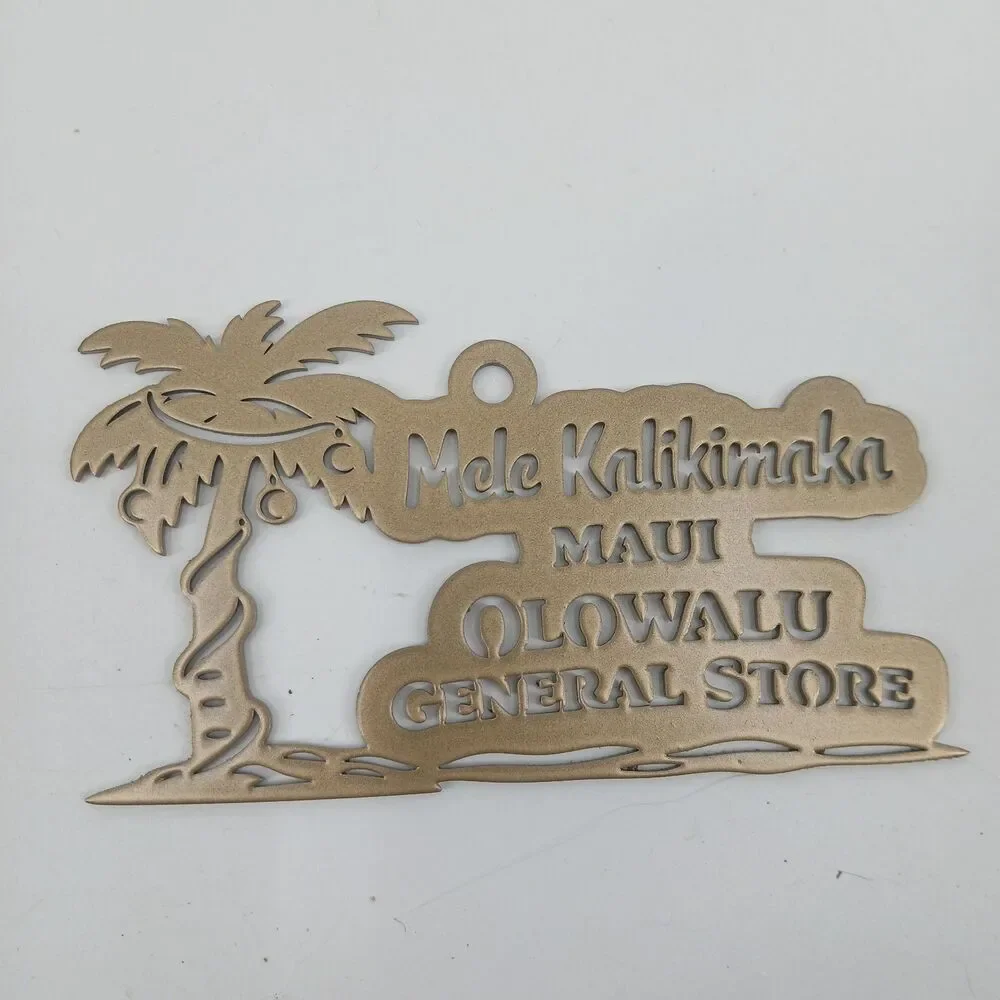 Set of 4 Maui Hawaii Olowalu General Store Brass Metal Souvenir Ornaments